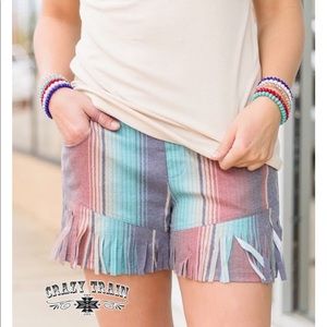 Crazy Train Fringe Shorts